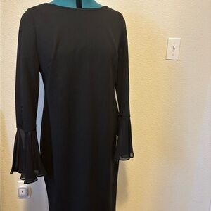 Elegant Black Dress with Flared Sleeves